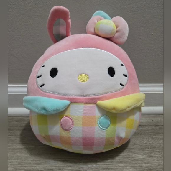 Squishmallows Hello Kitty Easter Bunny Plush Toy Sanrio Kellytoy Pink 10" Gift - Picture 2 of 7